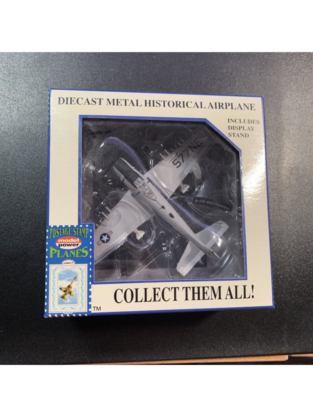Model Power 5364 A1H Skyraider 1:100 Diecast Postage Stamp Plane NIB Vintage
